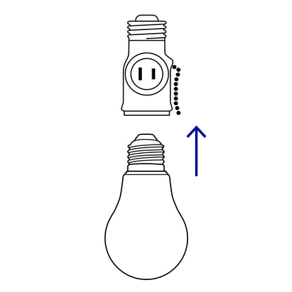 Portalámpara de baquelita con cadena y doble contacto
