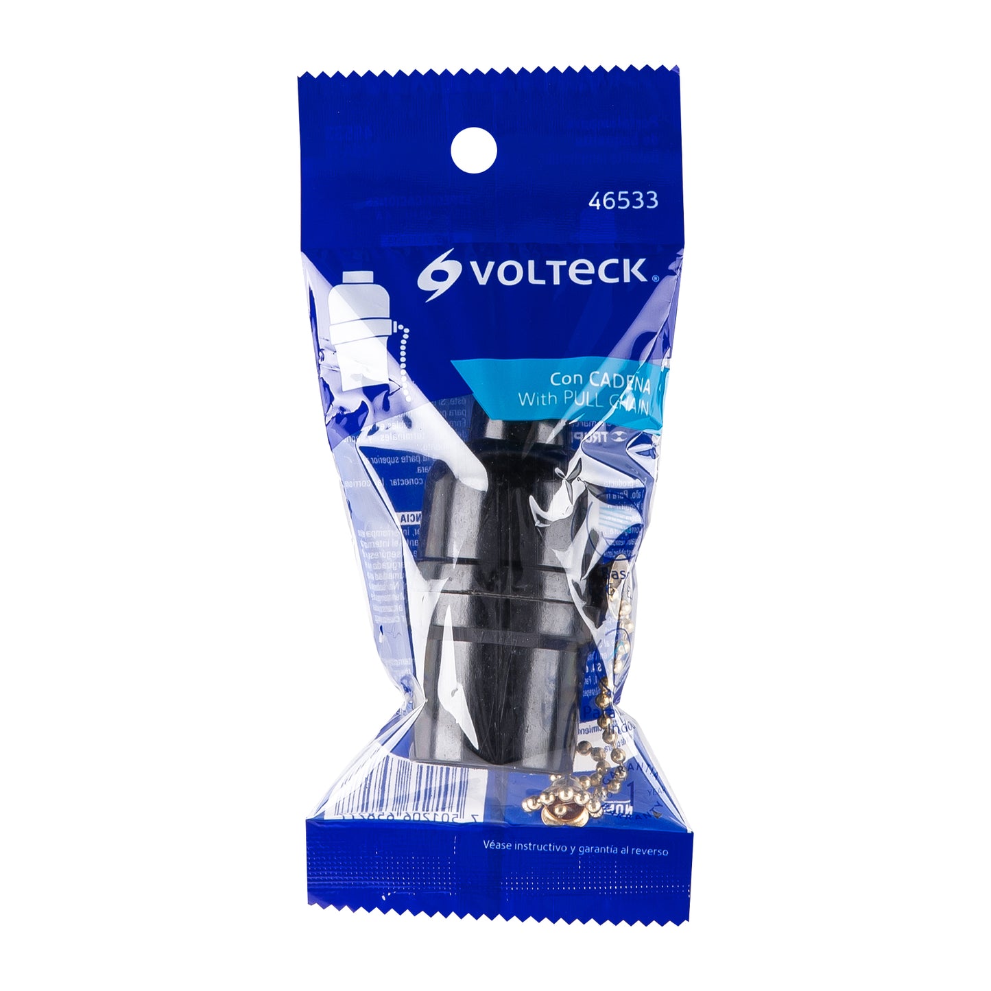 Portalámpara de baquelita con interruptor de cadena y casquillo de aluminio