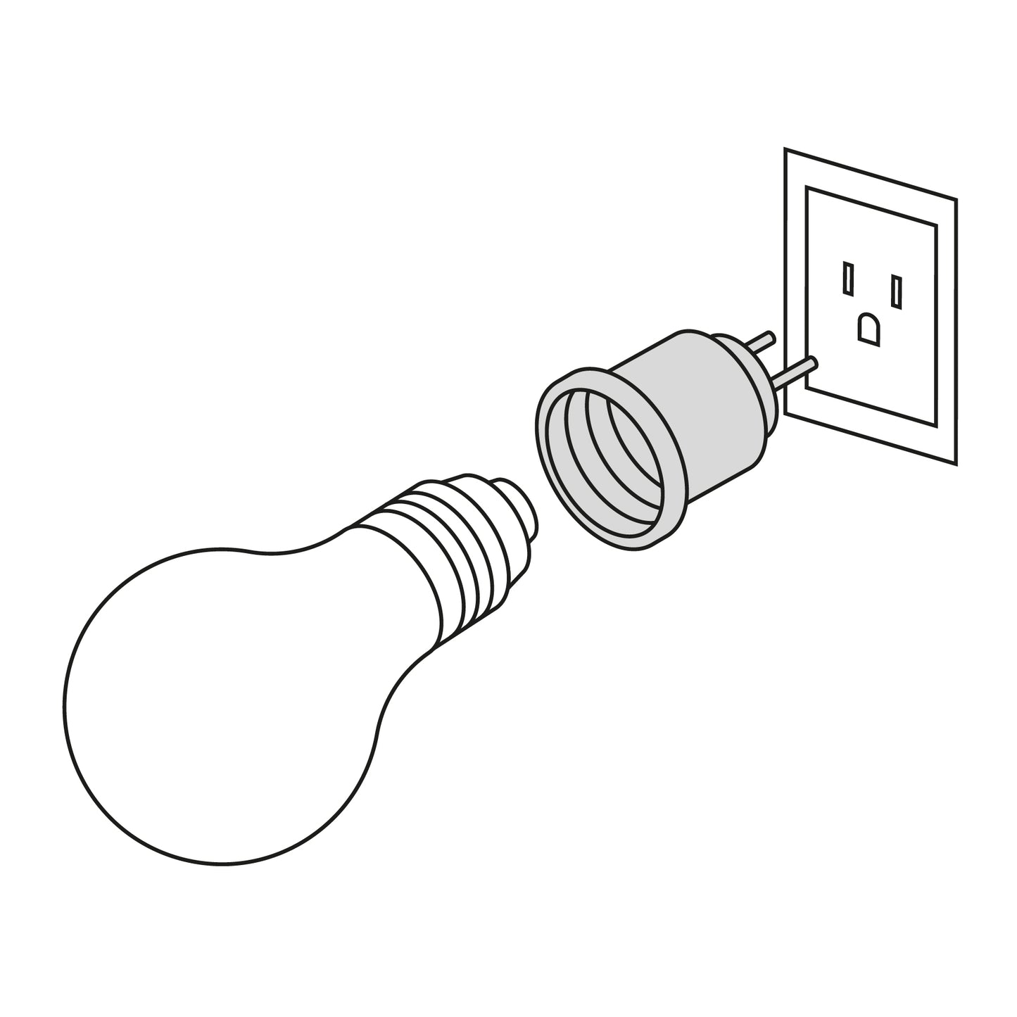 Portalámpara de baquelita con adaptador tipo clavija marfil