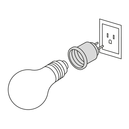 Portalámpara de baquelita con adaptador tipo clavija marfil