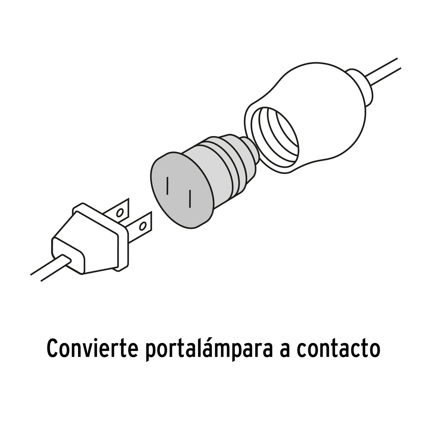 Adaptador de portalámpara a contacto de 127 V con base E26 y E27