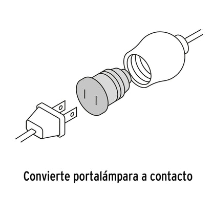 Adaptador de portalámpara a contacto de 127 V con base E26 y E27
