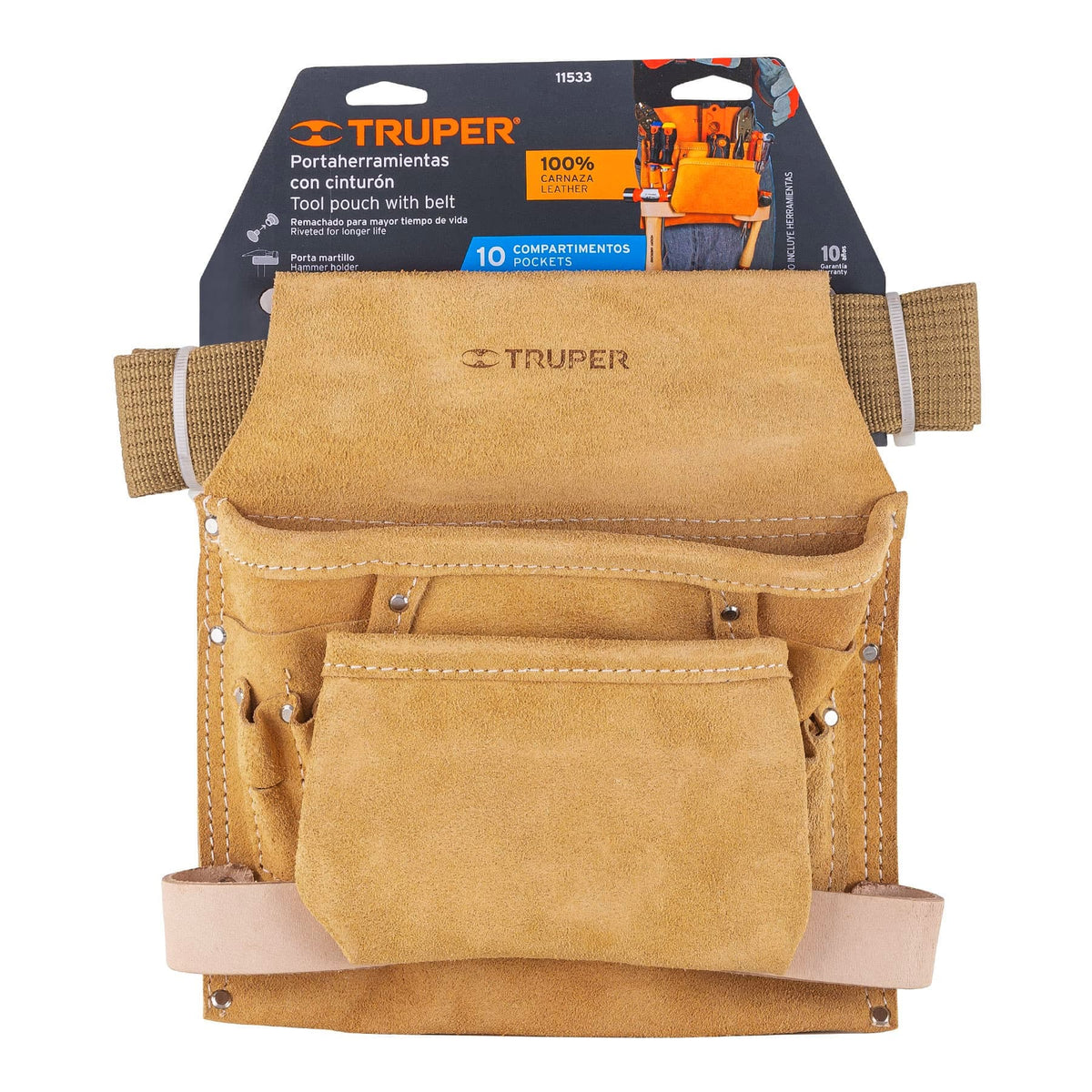 Porta herramientas de carnaza con 10 compartimentos · vista 4