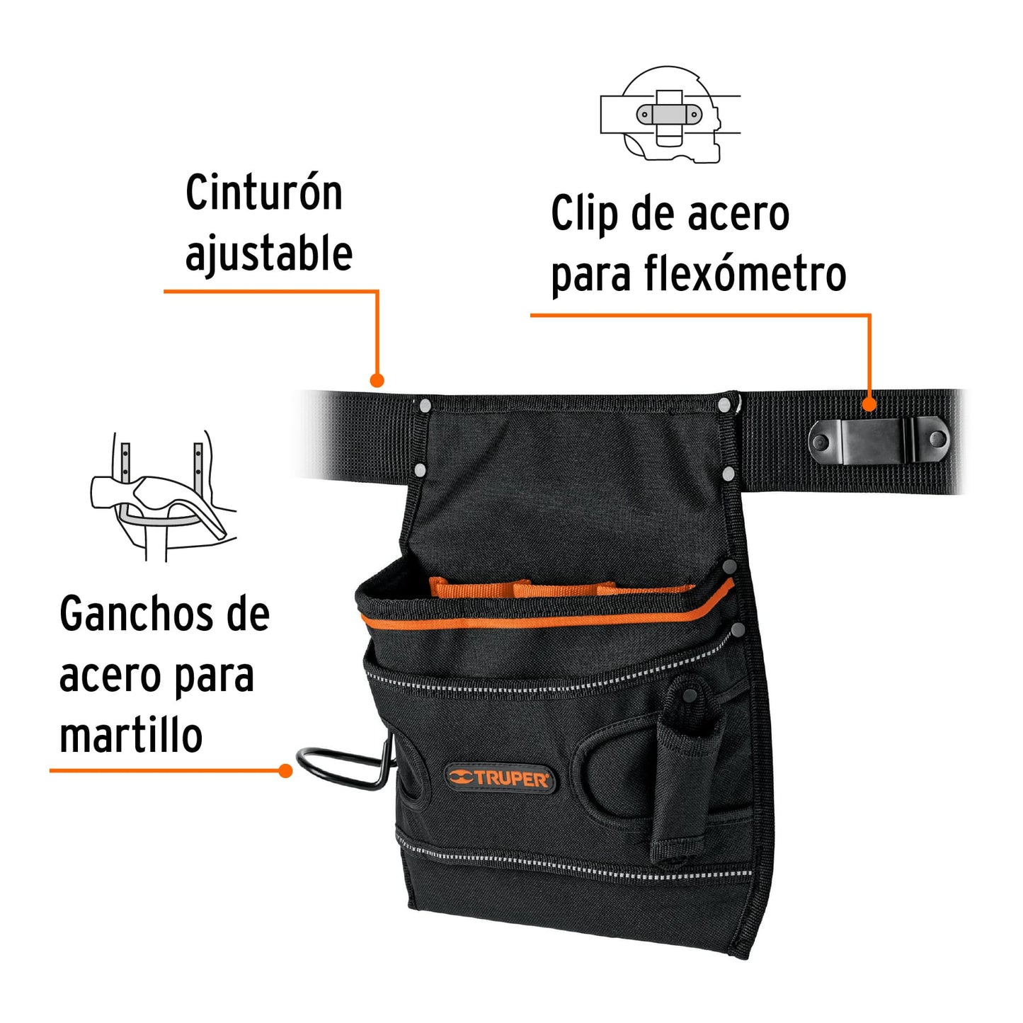 Porta herramientas de poliéster 7 compartimentos