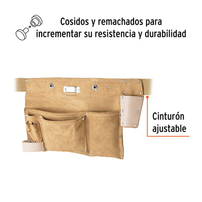 Porta herramientas de carnaza con 9 compartimentos