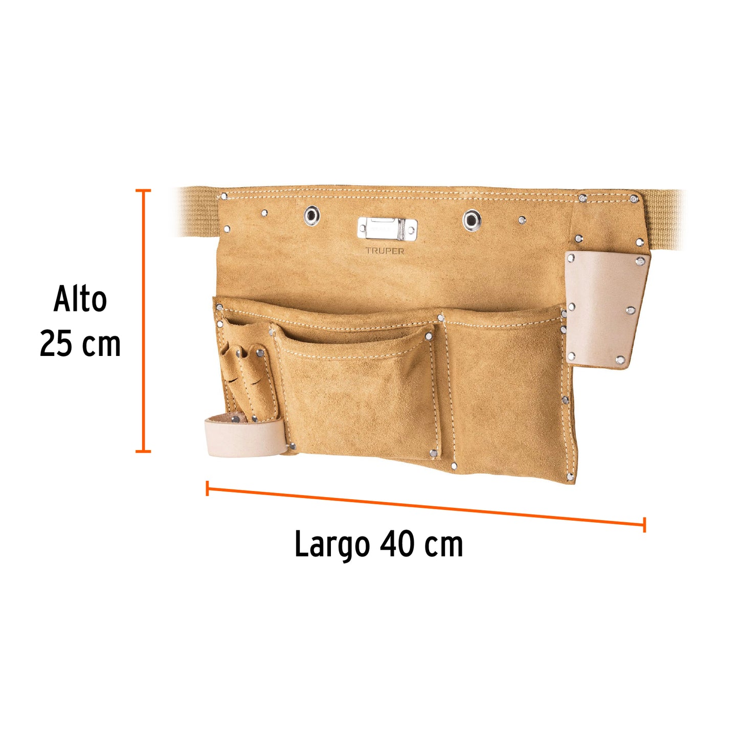 Porta herramientas de carnaza con 9 compartimentos