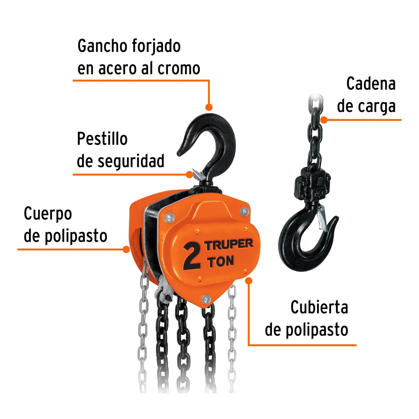 Polipasto de cadena de 2 toneladas