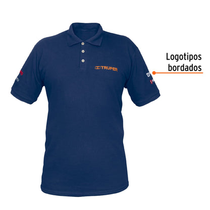 Playera polo para hombre color azul en talla M con tejido piqué