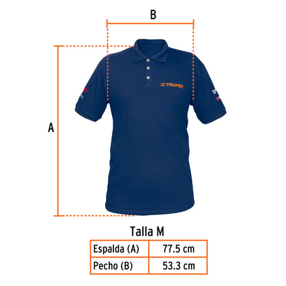 Playera polo para hombre color azul en talla M con tejido piqué