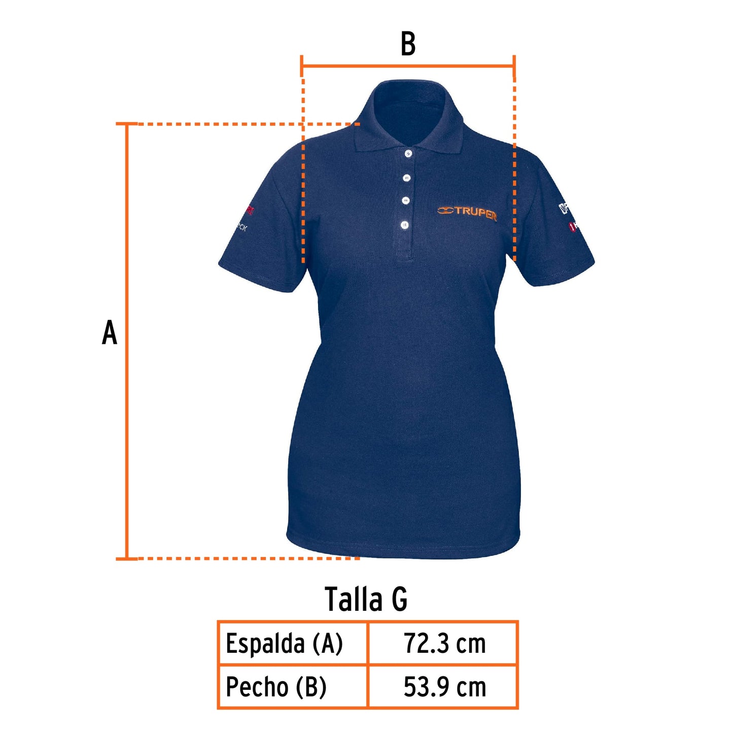 Playera polo para mujer color azul en talla G con tejido piqué