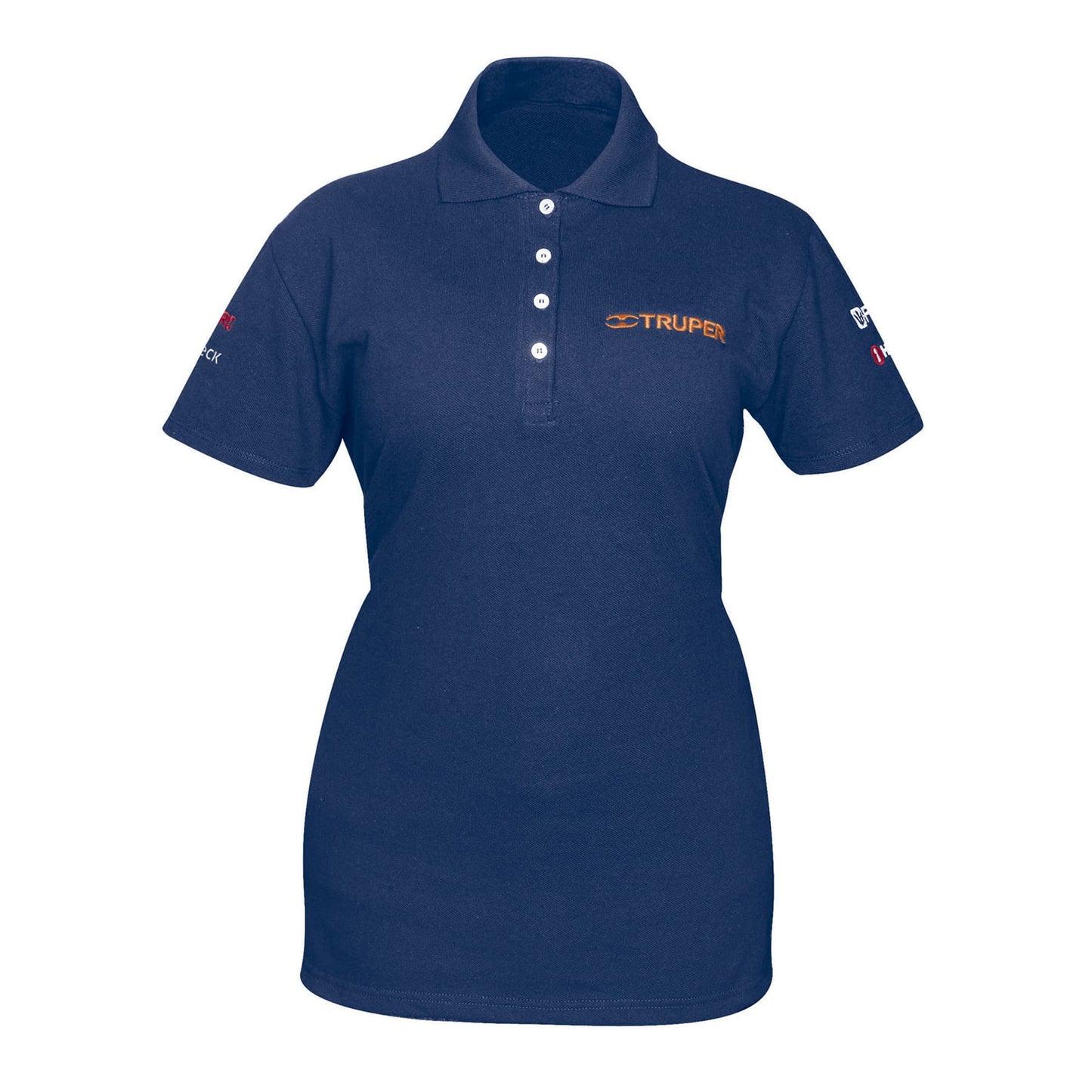 Playera polo para mujer color azul en talla M con tejido piqué