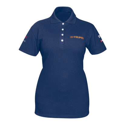 Playera polo para mujer color azul en talla M con tejido piqué