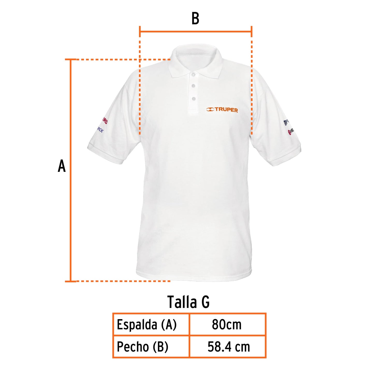 Playera polo para hombre color blanco en talla G con tejido piqué