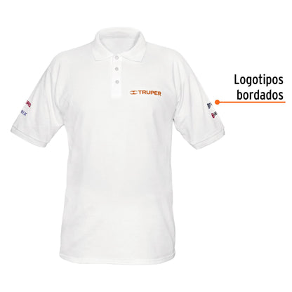 Playera polo para hombre color blanco en talla M con tejido piqué