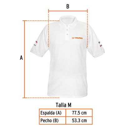 Playera polo para hombre color blanco en talla M con tejido piqué