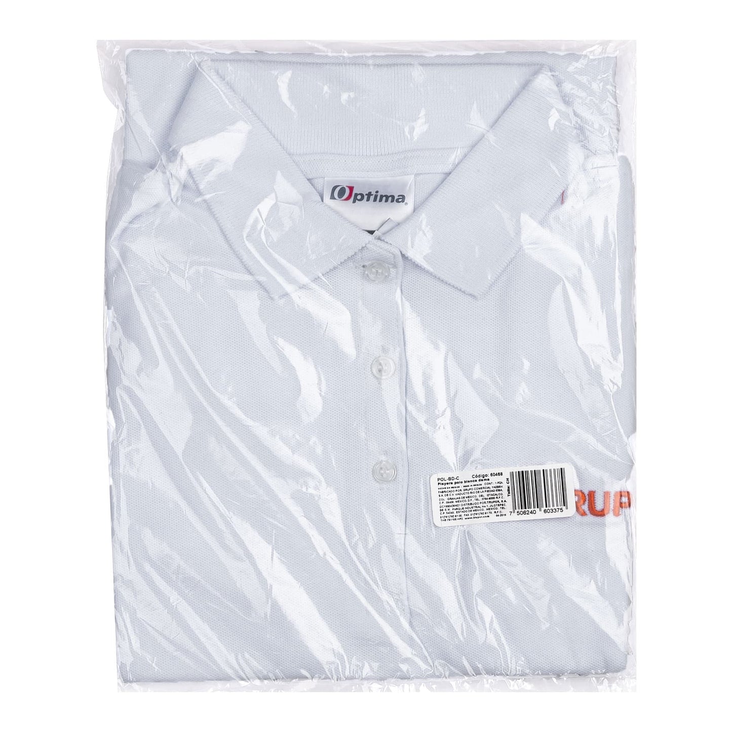 Playera polo para mujer color blanco en talla CH con tejido piqué