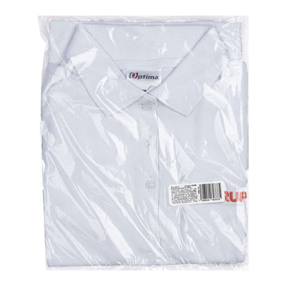 Playera polo para mujer color blanco en talla CH con tejido piqué