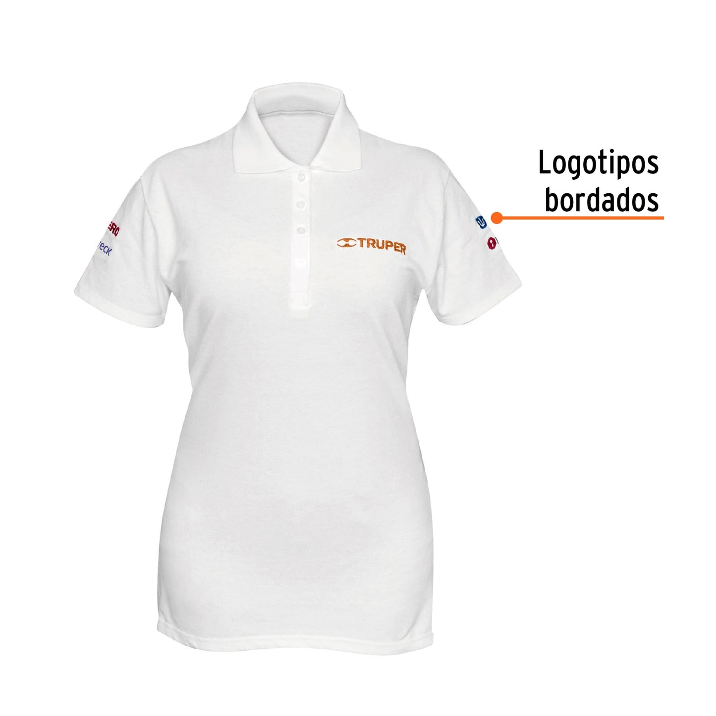 Playera polo para mujer color blanco en talla CH con tejido piqué