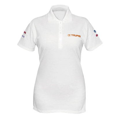 Playera polo para mujer color blanco en talla G con tejido piqué