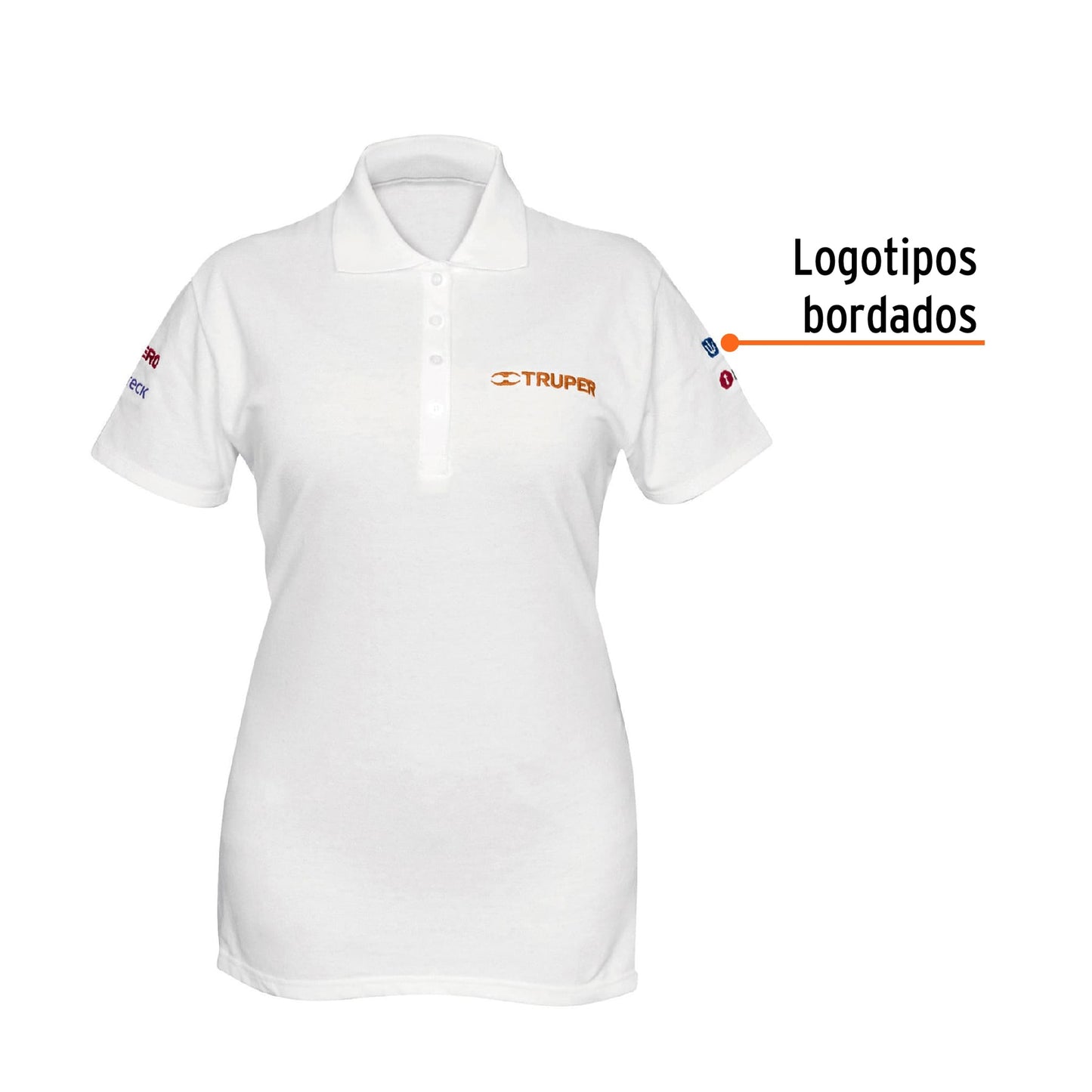 Playera polo para mujer color blanco en talla G con tejido piqué
