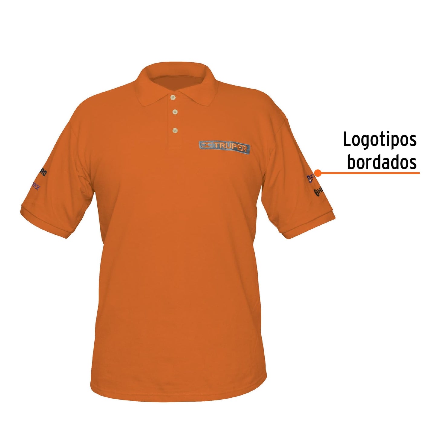 Playera polo para hombre color naranja en talla G con tejido piqué