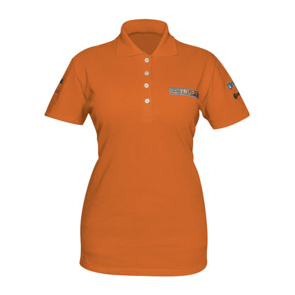 Playera polo para mujer color naranja en talla G con tejido piqué