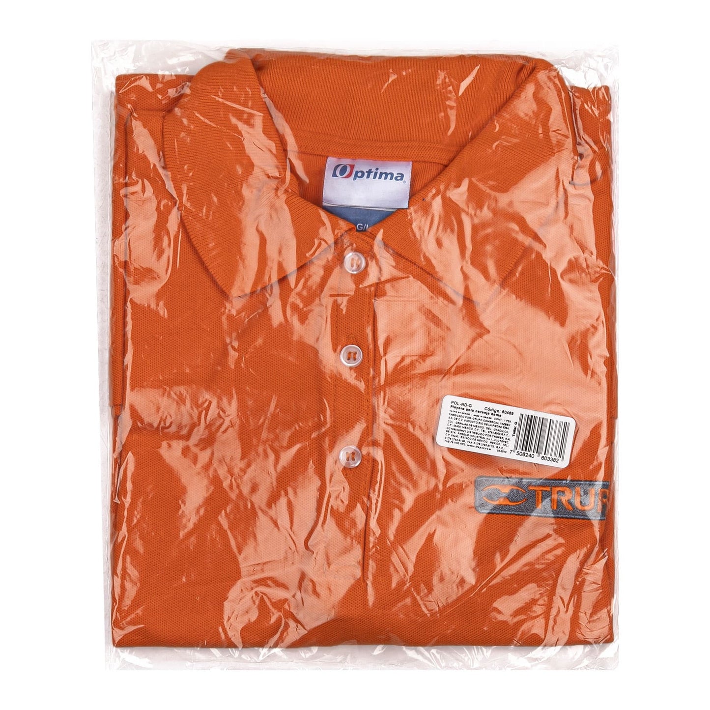 Playera polo para mujer color naranja en talla G con tejido piqué