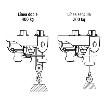 Polipasto eléctrico de 400 kilogramos