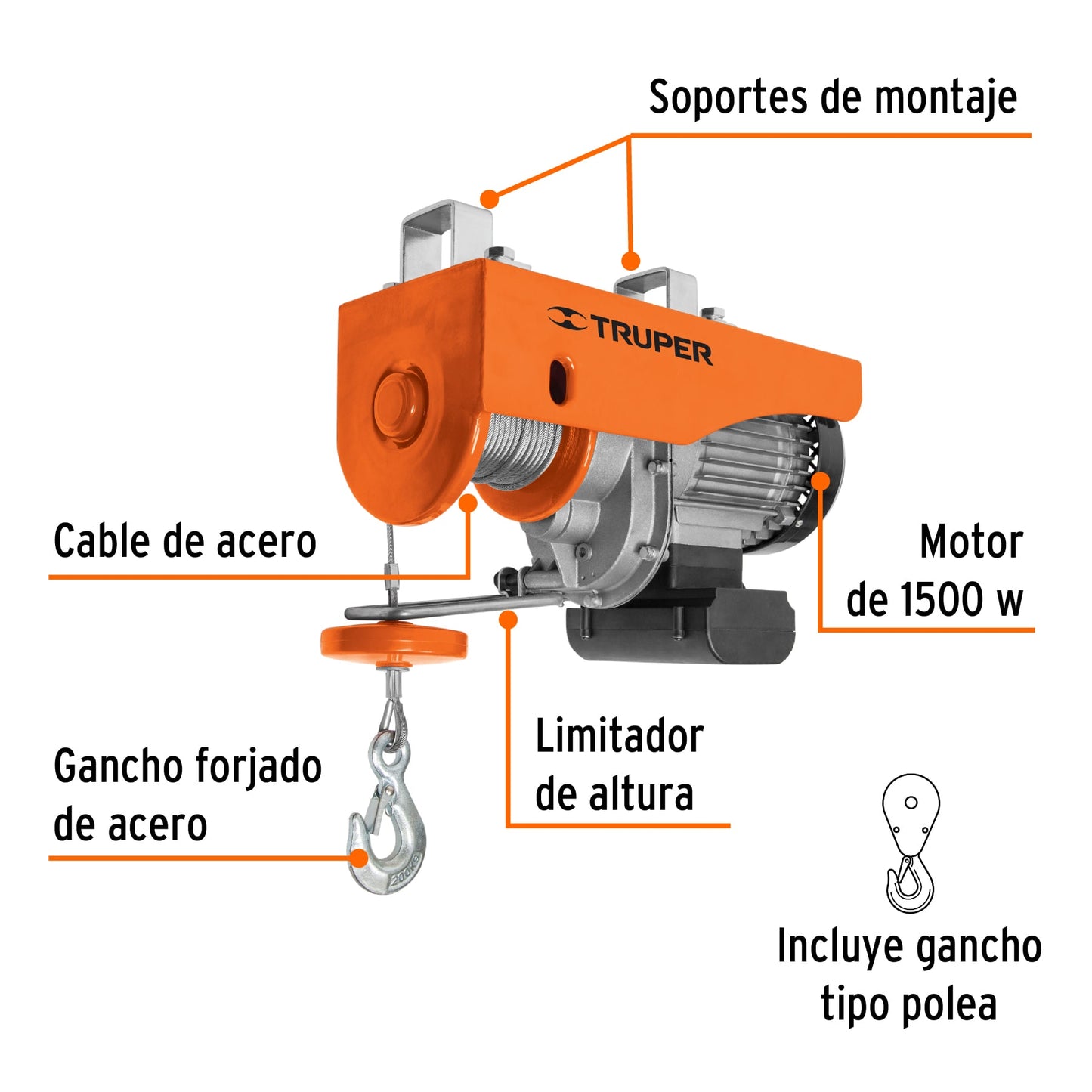 Polipasto eléctrico de 400 kilogramos