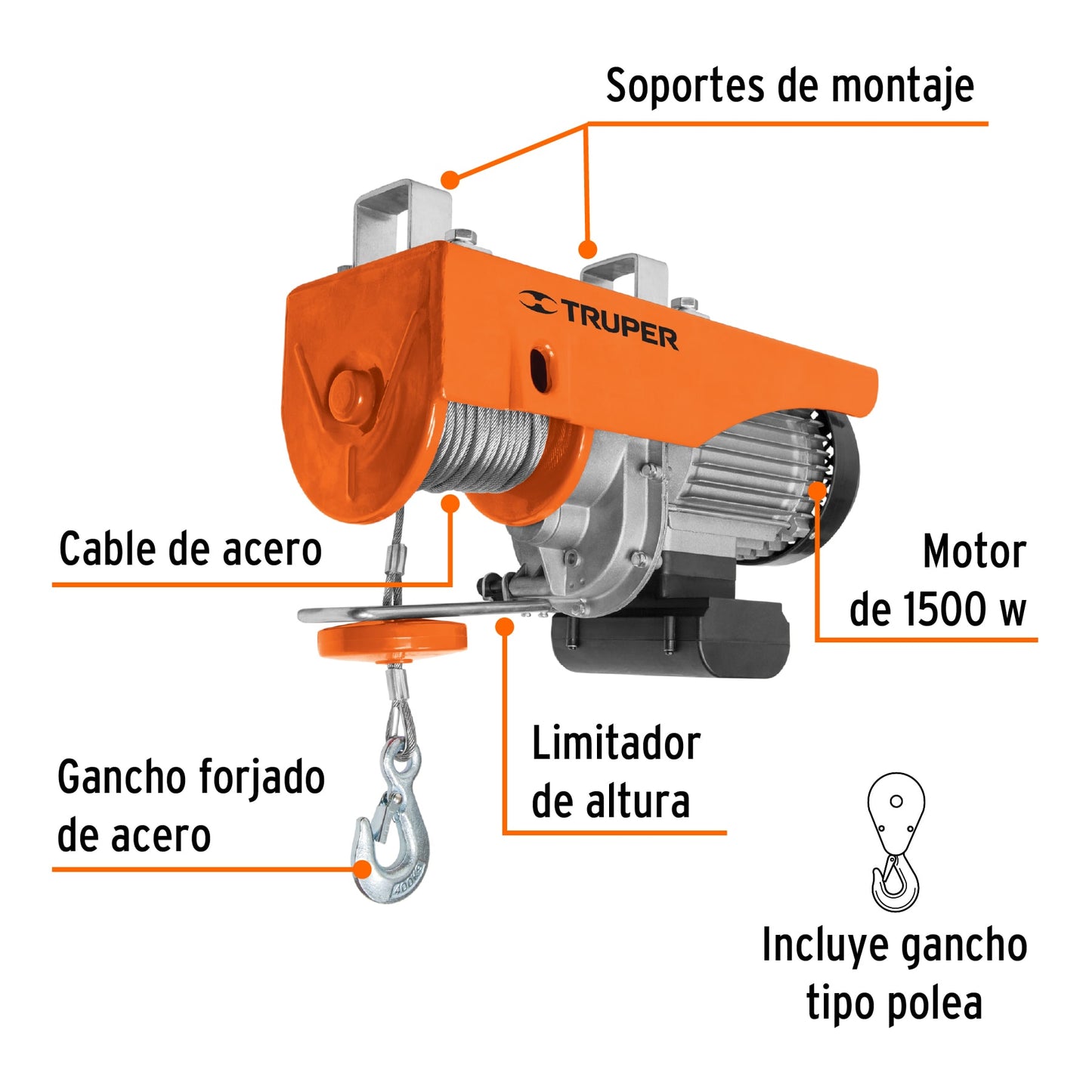 Polipasto eléctrico de 800 kilogramos