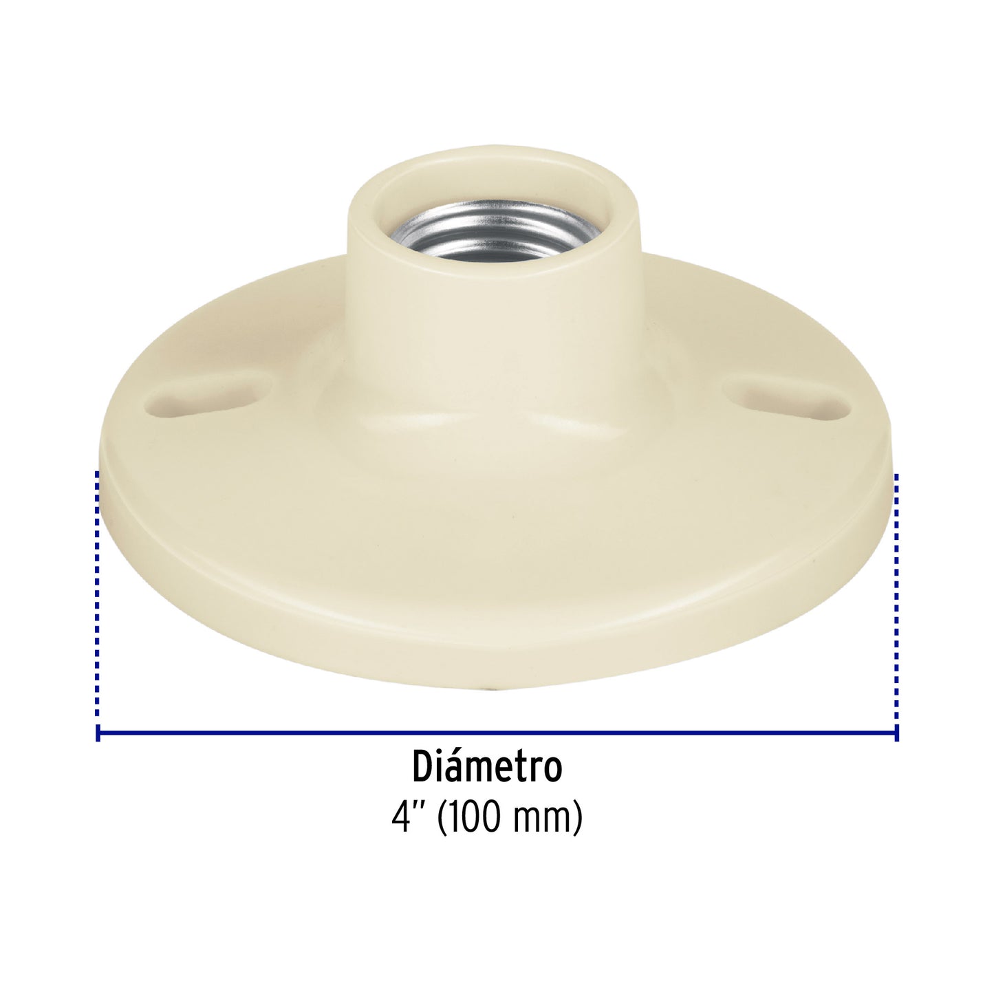 Portalámpara de baquelita de 4 in con casquillo de aluminio y base redonda