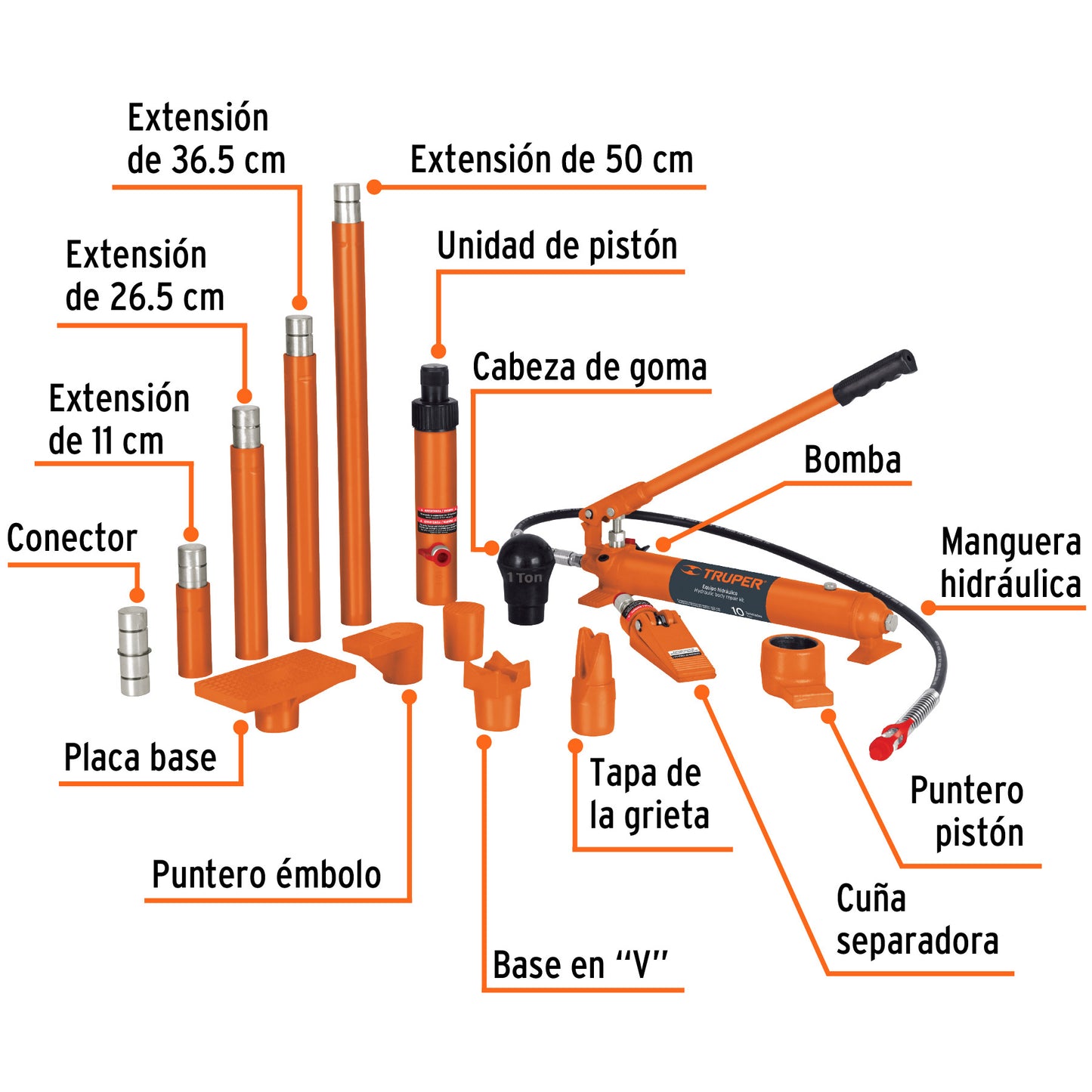 Porto power hidráulico 10 toneladas