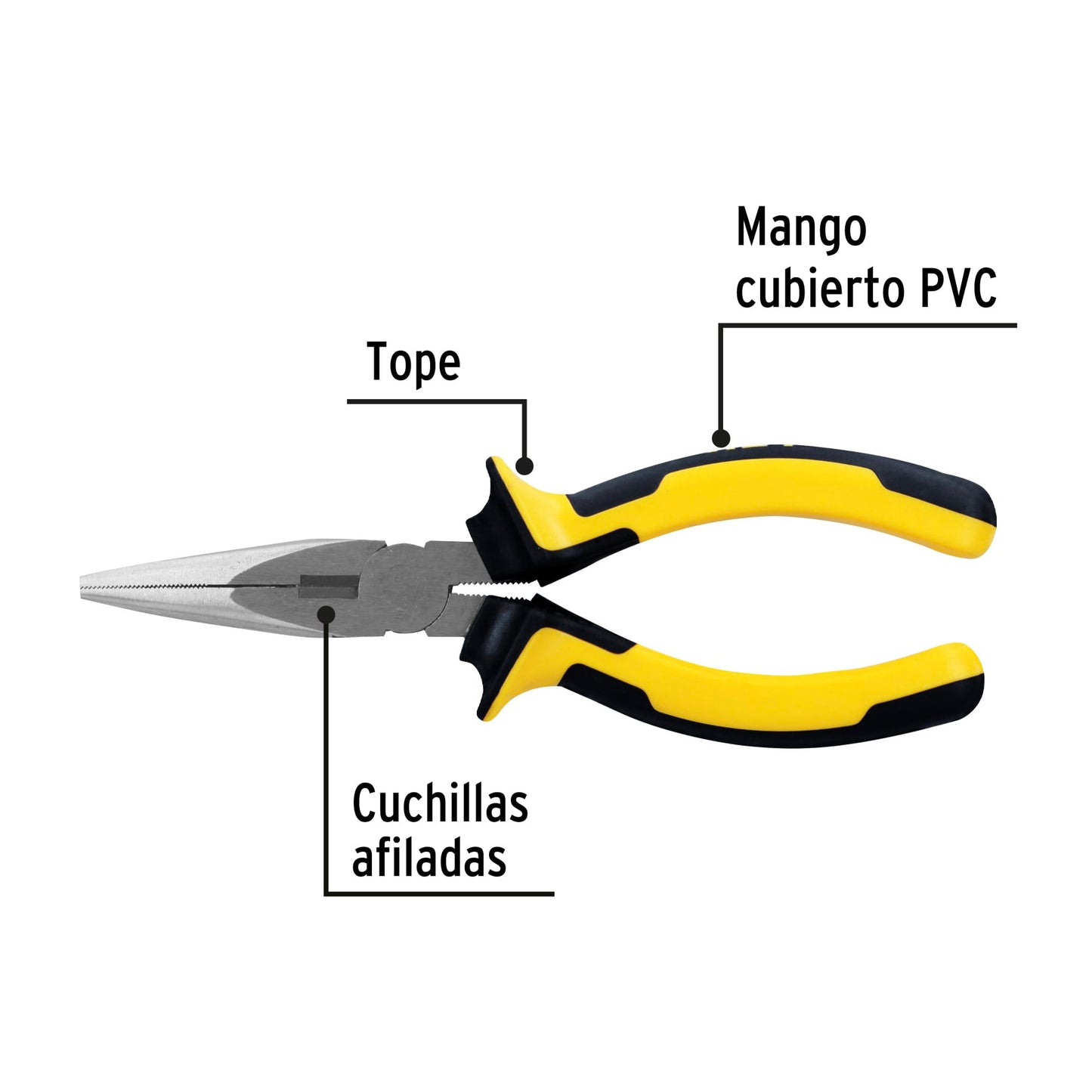 Pinza de punta y corte de 15 cm con mango Comfort Grip