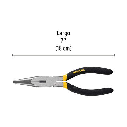Pinza de punta y corte de 18 cm con mango de PVC