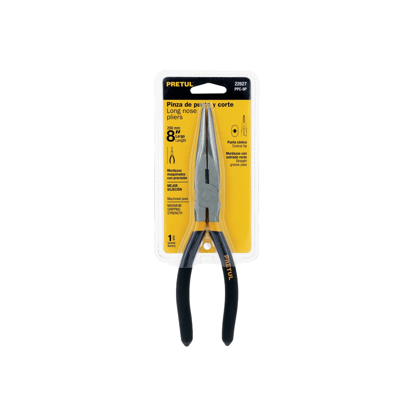 Pinza de punta y corte de 20 cm con mango de PVC
