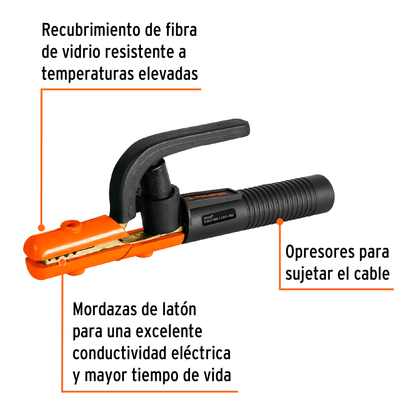 Pinza porta electrodo de 300 A Recubrimiento