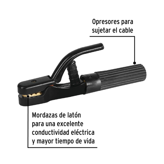 Pinza porta electrodos de 500 Amperes Mordaza