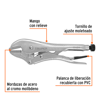 Pinza de presión 10 mordaza recta