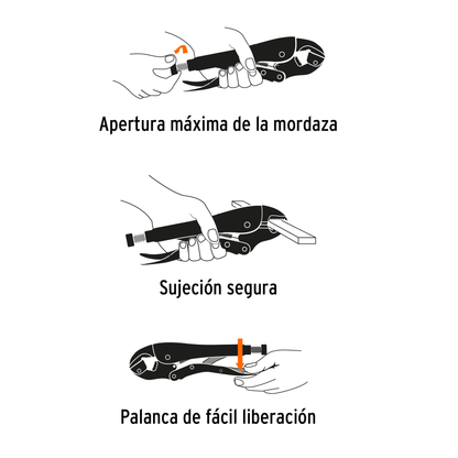 Pinza de presión 4 mordaza curva