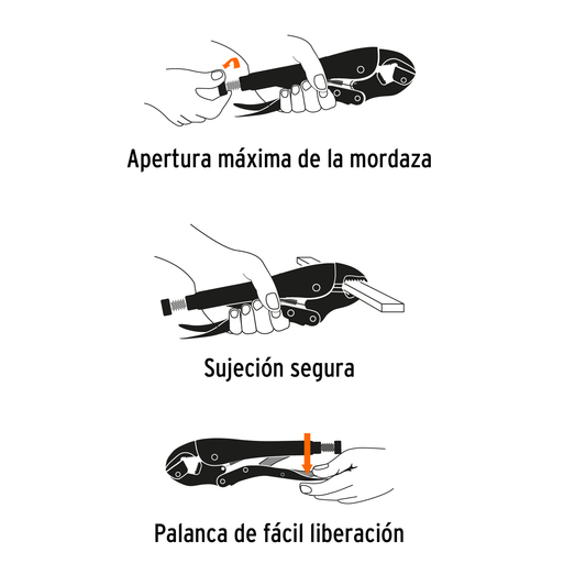 Pinza de presión 5 mordaza curva