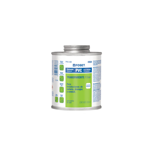 Cemento para PVC transparente de baja presión en lata de 500 ml