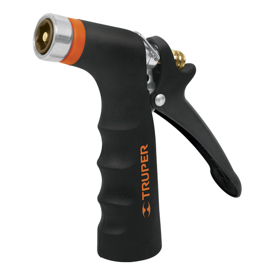 Pistola para riego metálica con 2 funciones y recubrimiento ergonómico