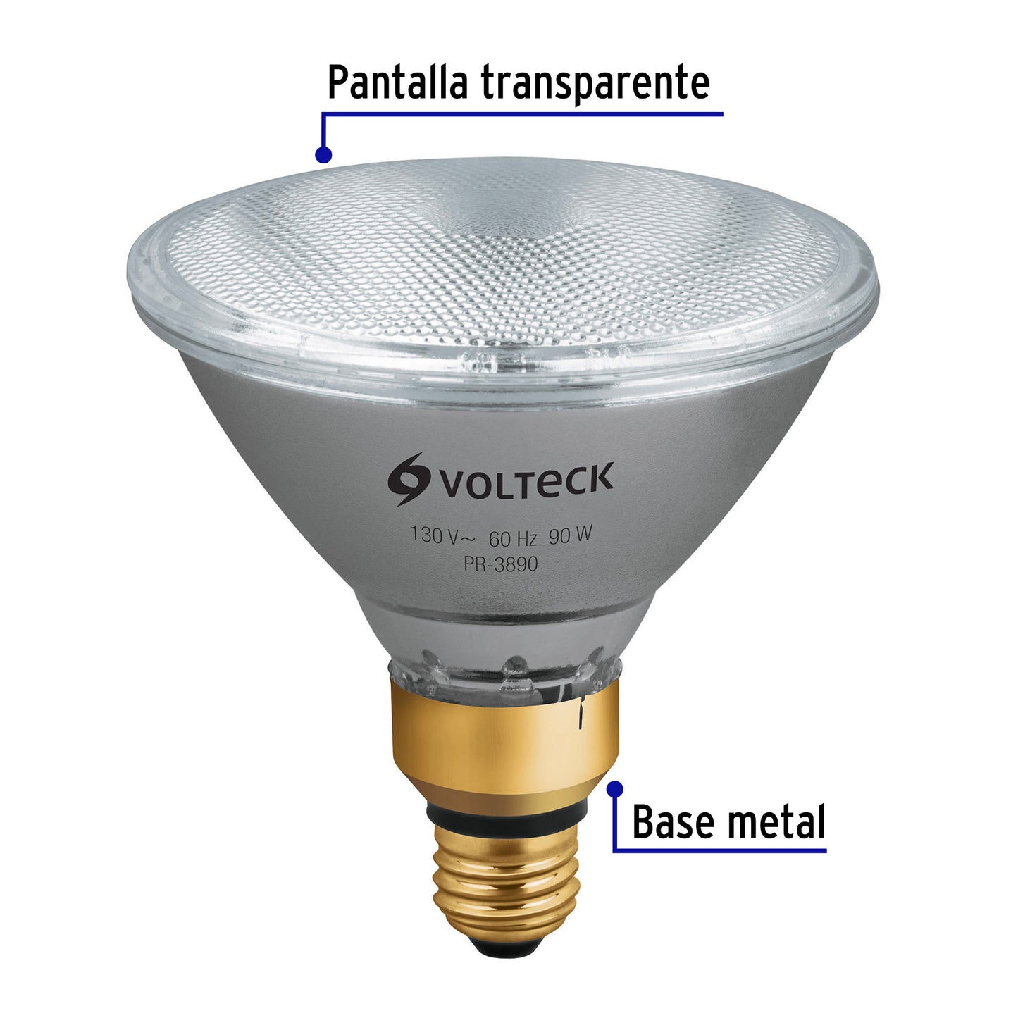 Lámpara halógena PAR38 de 90 W con luz cálida