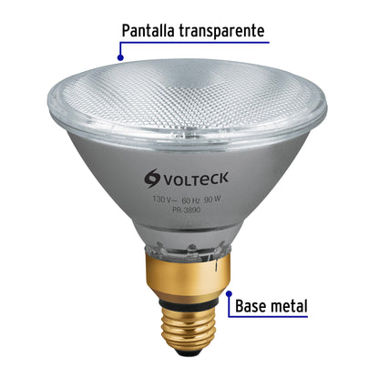 Lámpara halógena PAR38 de 90 W con luz cálida