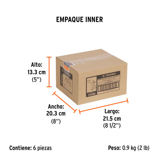 Pistola plástica para riego de 2 funciones con recubrimiento