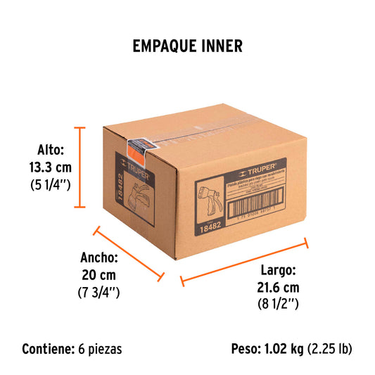 Pistola plástica para riego de 8 funciones con recubrimiento