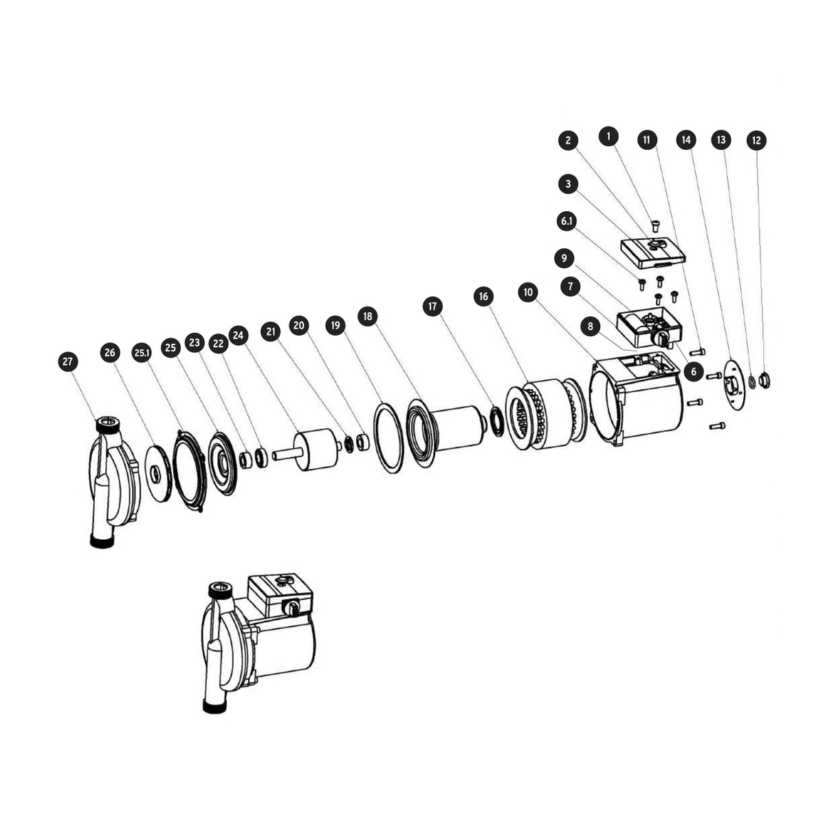 Bomba presurizadora 1/3 HP, con presión ajustable · vista 6