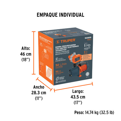 Bomba presurizadora jet hierro 1 HP con control · vista 7