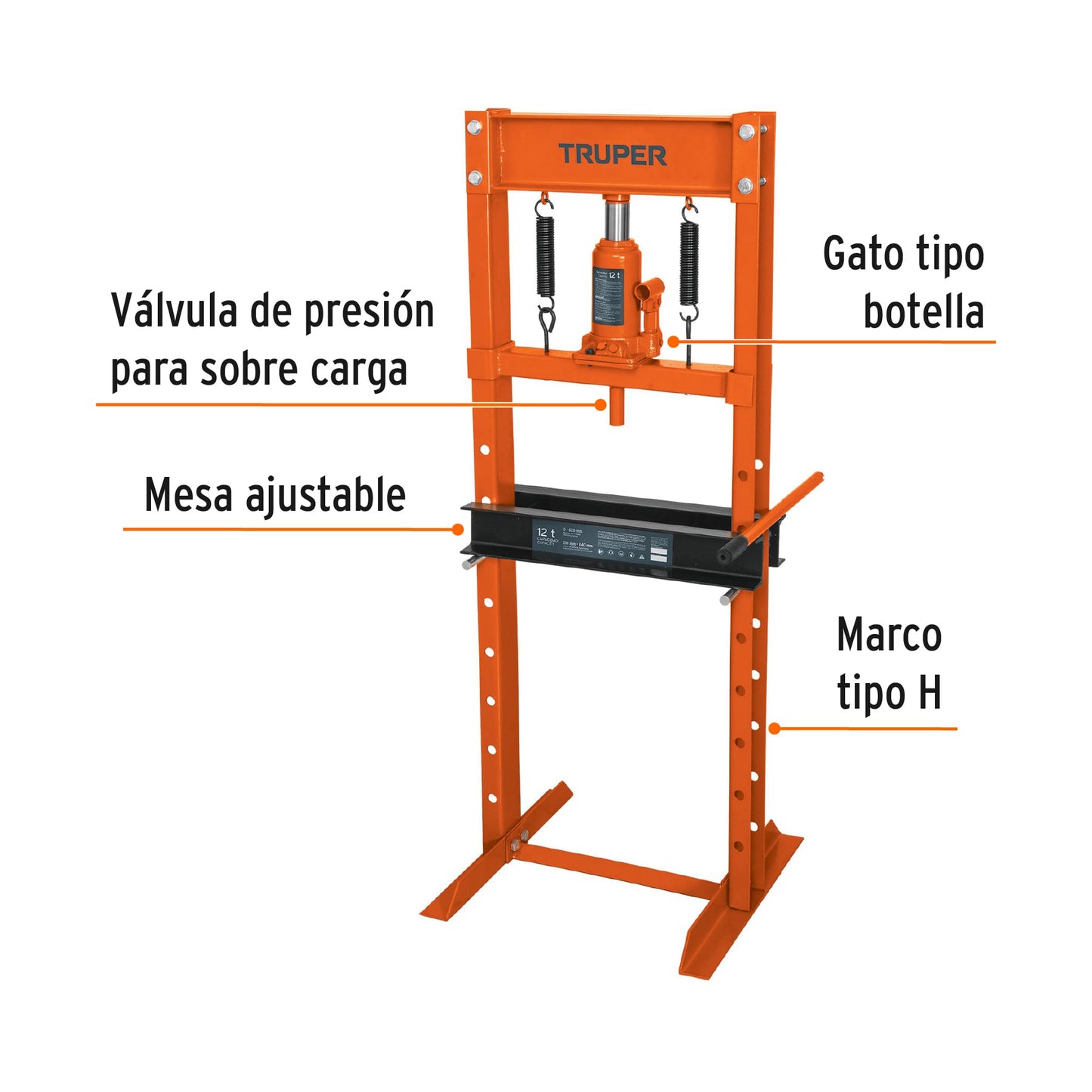 Prensa hidráulica H 12 ton gato