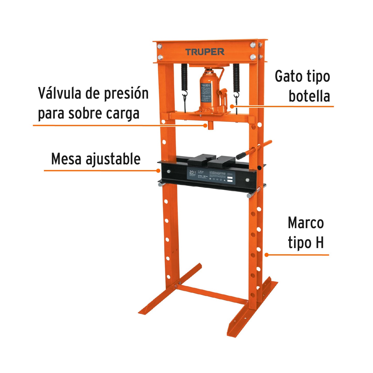 Prensa hidráulica H 20 ton gato